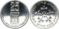 25 Lirot 5737 /1977 AD/ - Pidyon Haben     KM 89.1 zn. hvězička