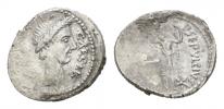 Julius Caesar and P. Sepullius Macer  Denarius circa 44 - Ex NAC sale 63
