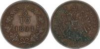 5/10 kr. 1891 b.zn.