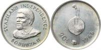20 Cents 1968 - Sobhuza II. / Nezávislost        KM 3  Ag 800  6