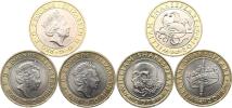 2 Pounds 2016 - 400. výr. Shakespeare - série 3 ks  - bimetal