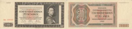 500 K  1942  sér. CHa  II. vydání    SPECIMEN    Baj. 36;  Hejz.