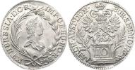 10 kr. 1764 (přeražba z r. 1763 !) b.zn.