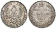 Poltina 1852 CПБ/ПA. Uzd.-1655. n. hr., skvrnka, hlazená hrana, krásná patina