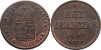 Cu Krejcar 1848 - maďarský opis a nápis (revoluční