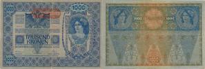 1000 Kronen b.l. /1919/   II. vydání  sér. 2738   přetisk DEUTSCHÖSTERREICH         Pick 61