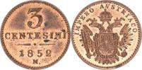 3 Centesimi 1852 V "sbírkový stav"