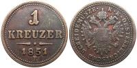 František Josef I. 1848 - 1918, 1 Krejcar 1851 E