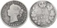 5 Cents 1886       Ag      KM 2      "R"