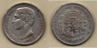 5 Peseta 1875/75 DE-M