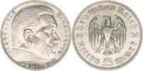 5 RM 1936 F - Hindenburg bez svastiky     "R"