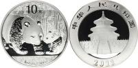 10 Yuan 2011 - Panda s mládětem / Chrám           KM 1980    Ag 9