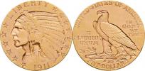 5 Dolar 1911 S - hlava indiána