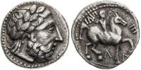 AR Tetradrachma, typ napodobenina Filipa II.