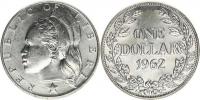 1 Dollar 1962          KM 18    Ag 900  20