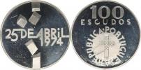 100 Escudos 1976 - Revoluce 25. IV. 1974           KM 603    Ag 6