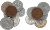 5 Groszy 1949 Al +bronz; +20 Groszy 1949 Al; +50 Groszy 1949 Ni +