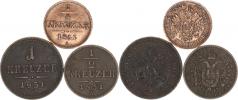 1 kr. 1851 A; +1/2 kr. 1851 A; +1/4 kr. 1851 A      3 ks