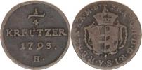 1/4 kr. 1793 H - var.: bez rečky před minc. značkou
