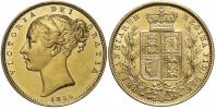 Velká Británie. Viktorie (1837-1901). Sovereign 1855 WW. KM-736.1. zcela n. hry