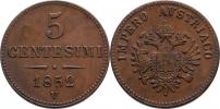 5 Centesimi 1852 V - menší typ