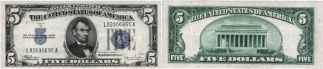 5 Dolar 1934 C - SILVER CERTIFICATE