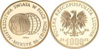 1 000 Zlotych 1986 - MS ve fotbale Mexiko 86 "PRÓBA" KM Pr 541 Ag 750 14