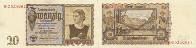 20 RM 16.6. 1939  sér. B          Baj. D4;  Hej. D 4