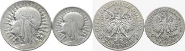 5 Zlotych 1934 - Hedvika; +2 Zlote 1932 Hedvika       2 ks