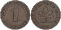 1 Pfennig 1948 F - Bank Deutscher Länder       KM A101