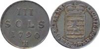 III Sols (12 Liards) 1790 H pro Lucembursko