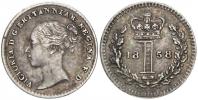 1 penny (Ag) 1858. KM-727. patina