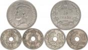 5 Francs 1932 - EEN BELGA; +10 Cents 1905 (2x)      3 ks