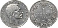 1 Dinar 1904            KM 25.1      Ag 835  5 g