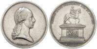 Medaile na odhalení pomníku Josefa I. ve Vídni 1806. Portrét císaře Františka bez opisu / jezdecký pomník