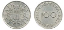 100 Franken 1955       KM 4      "R"