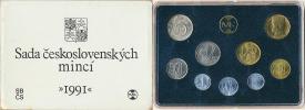 Ročníková sada mincí 1991 + 10 Kčs Štefanik