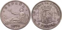 2 Peseta 1870/73 DE-M