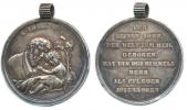 Církevní medaile - Svatý Josef s Ježíšekem a lilií v levé ruce /