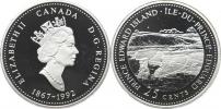 25 Cents 1992 - Ostrov prince Edwarda          KM 222a    Ag 925