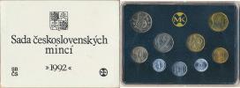 Ročníková sada mincí 1992  +10 Kčs Rašín      +přebal