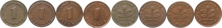 1 Pfennig 1949 D(2x)