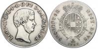 Itálie - Toskánsko. Leopold II. (1824-59). 1 paolo 1857. KM-70a. n. škr.