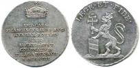 Malý žeton na českou korunovaci Praha 9.8. 1792   Ag 20 mm
