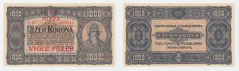 1000 Koruna 1923 - přetisk na 8 Filér