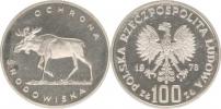100 Zlotych 1978 - ochrana přírody - sob Y.93