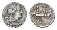 C. Naevius Balbus.  Denarius serratus circa 80