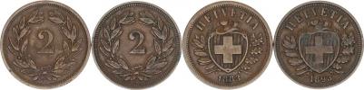 2 Rappen 1883 B