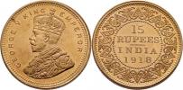 15 Rupie 1918 - zlacená mosazná kopie
