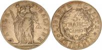 5 Francs rok 10 (1801) Cr. 4; Dav. 197 "R" 24